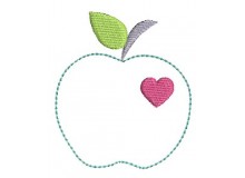 Stickdatei - Doodle Apfel Herzchen